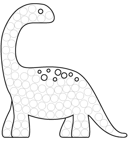 Sauropod Dot Art Coloring Page